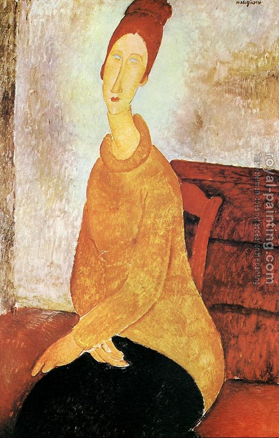 Amedeo Modigliani : Jeanne Hebuterne In A Yellow Sweater